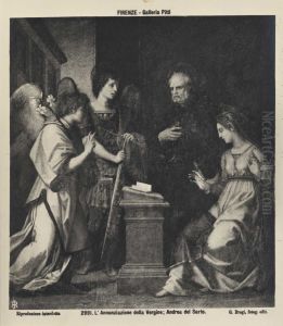 Annunciation with the saints Michael the Archangel and Godenzo by Andrea Del Sarto