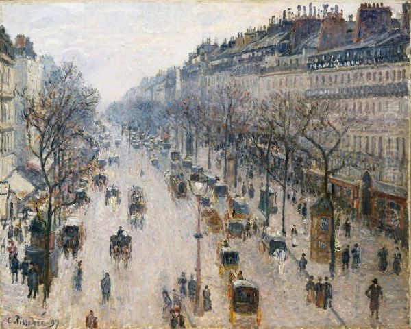 The Boulevard Montmartre on a Winter Morning - view 1