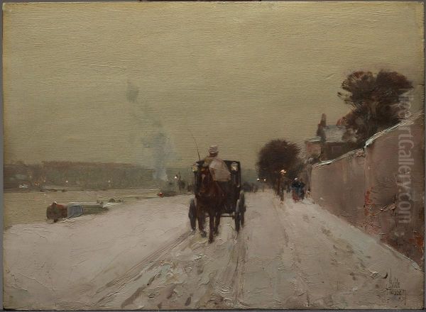 Along the Seine, Winter - view 1