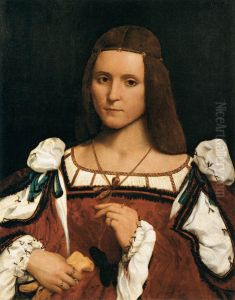 Portrait de femme, dit autrefois Portrait d'Isabelle d'Este.[1] by Giovanni Francesco Caroto