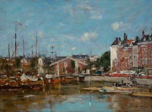 The Leuvehaven in Rotterdam by Eugene Louis Boudin
