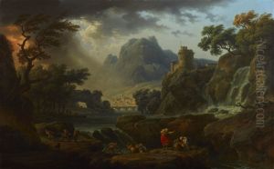 A Mountain Landscape with an Approaching Storm A Mountain Landscape with an Approaching Storm