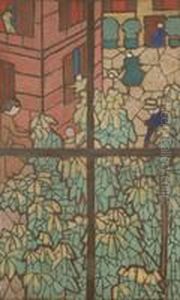 Chestnut Trees, a Cartoon for a Tiffany Stained-Glass Window by Jean-Edouard Vuillard