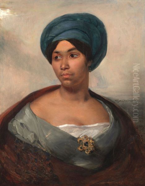 Portrait of a Woman in a Blue Turban - view 1