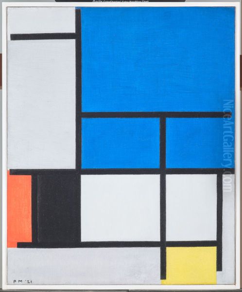 Composition with Large Blue Plane, Red, Black, Yellow, and Gray - view 1