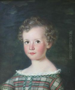 Portrait Of A Child In A Plaid Dress