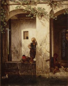 Souvenir de la Turquie d'Asie, dit aussi Enfants turcs aupres d'une fontaine by Alexandre-Gabriel Decamps