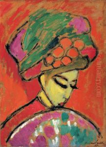Young Girl with a flowered hat by Alexei Jawlensky