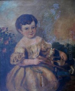Portrait Of A Young Boy With A Toy Horse