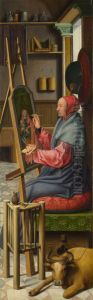 Saint Luke painting the Virgin and Child by Quinten Metsys