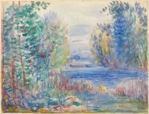 River Landscape, 1890 by Pierre Auguste Renoir
