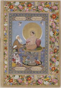 Jahangir Preferring a Sufi Shaikh to Kings, from the St. Petersburg album by Bichitr
