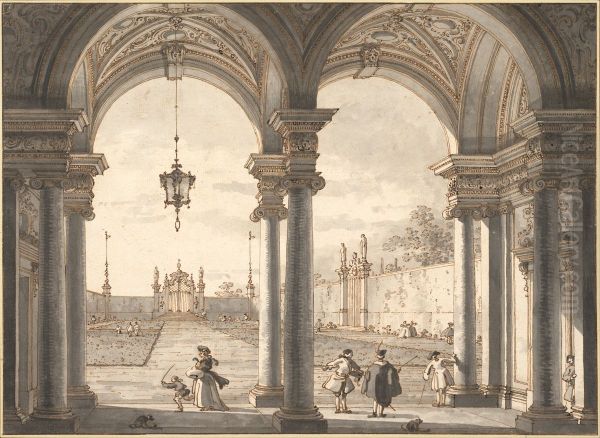 View through a Baroque Colonnade into a Garden, 1760-1768 - view 1