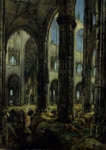 Gothic Church Ruins by Carl Blechen