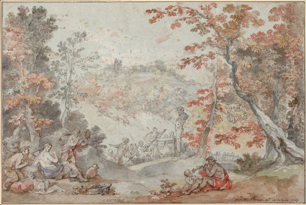 Italian Fall Landscape with Monte Porzio and an Offering to Pan, 1763 - view 1