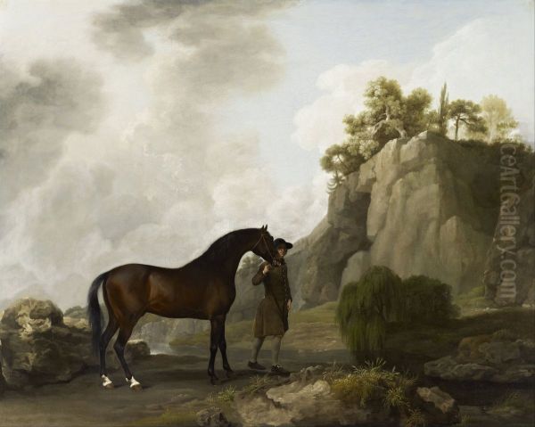 The Marquess of Rockingham's Arabian Stallion (led by a Groom at Creswell Crags) - view 1
