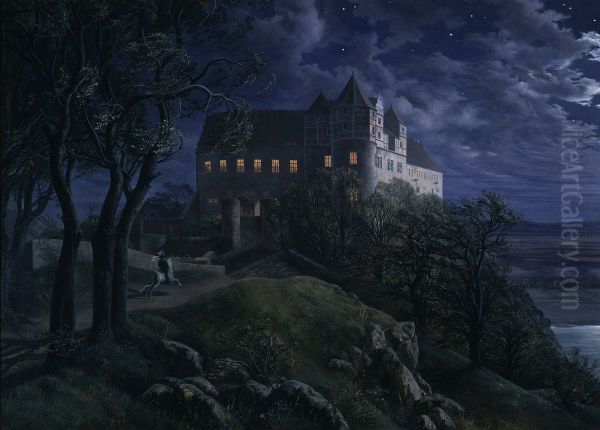 Burg Scharfenberg bei Nacht - view 1