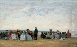 The Beach near Trouville by Eugene Louis Boudin