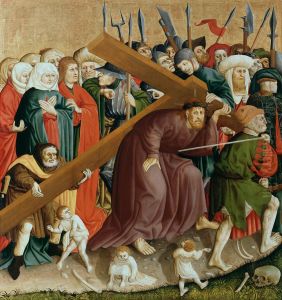 Die Kreuztragung Christi; Flugel-Innenseite des Wurzacher Altars (links unten) by Hans Multscher