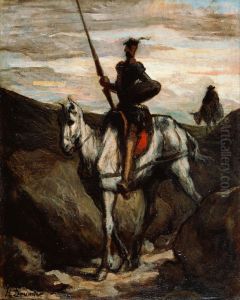 Don Quixote in the Mountains by Honore Daumier