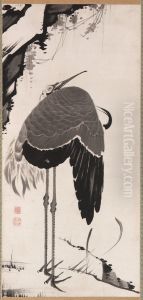 Cranes, one of a pair, also see F1997.25.2