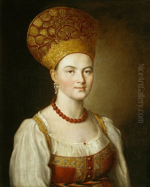 <<Portret neizvestnoj v russkom kostume>> - view 1