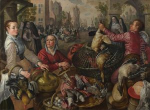 Les,"Las cuatros elementos"label QS:Lde,"die Vier Elemente"label QS:Len,"The Four Elements"label QS:Lmk,"Cetirite elementi"label QS:Lfr,"les Quatre Elements" by Joachim Beuckelaer