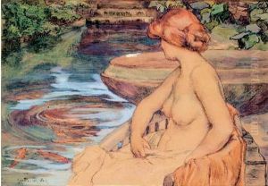 Femme Nue A La Fontaine by Marie-Paule Carpentier