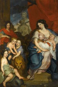 Portrait of Queen Maria Casimire with children by Jerzy Siemiginowski-Eleuter
