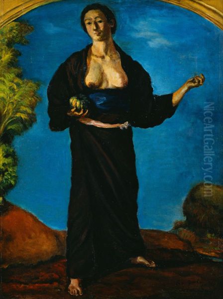 Woman with a Pumpkin - view 1
