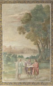 Apollo and Neptune advising Laomedon on the Building of Troy by Domenichinoand workshop