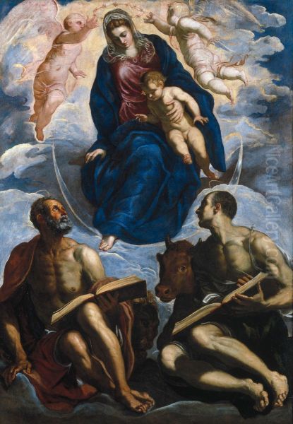 Mary with the Child, Venerated by St. Marc and St. Luke - view 1
