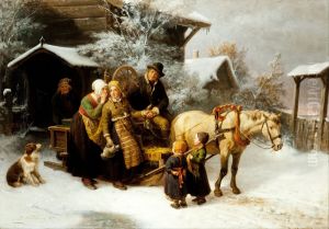 Leaving Home (Dalecarlian Scene) by Bengt Nordenberg
