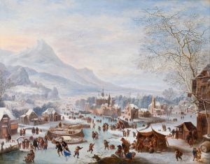 Winter Scene with Skaters by Jan Griffier I