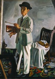 Self-Portrait with a Hat by Narashige Koide