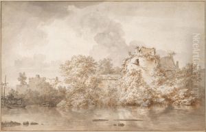 River Landscape near Montfoort by Nicolaes Pieterszoon Berchem