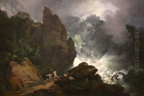 An Avalanche in the Alps - view 1