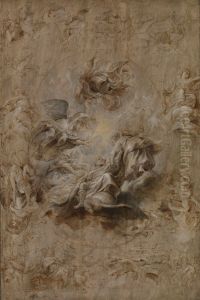 Multiple Sketch for the Banqueting House Ceiling by (studio of) Rubens, Peter Paul