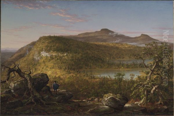 A View of the Two Lakes and Mountain House, Catskill Mountains, Morning - view 1