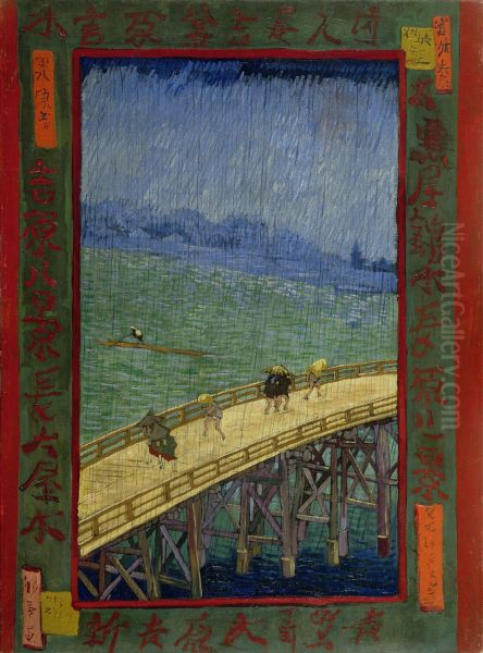 Bridge in the rain (after Hiroshige) - view 1