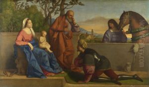 A Warrior adoring the Infant Christ and the Virgin