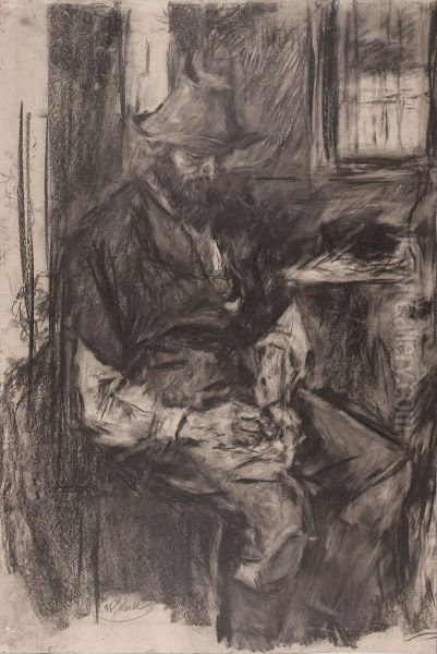 Farmer at a Table, Stuffing His Pipe - view 1