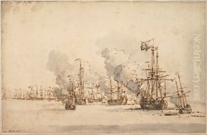 The Sea Battle at la Hogue by Willem van de Velde the Younger