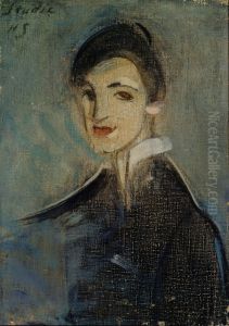 Sangerskan i svart by Helene Schjerfbeck