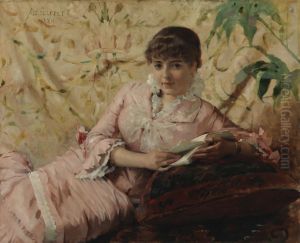 Reading Parisienne by Albert Edelfelt
