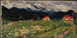 Kochel, Landscape with Two Houses Kochel, Landscape with Two Houses