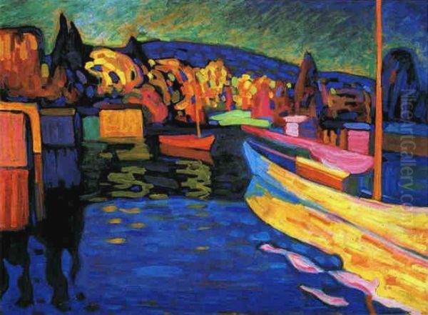 Autumn Landscape with Boats - view 1