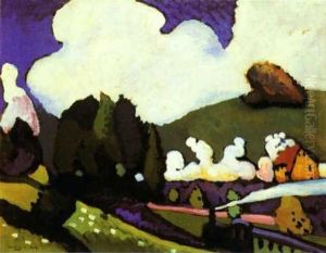 Landscape near Murnau with a Locomotive by Wassily Kandinsky