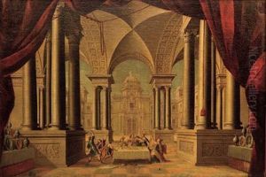 Capricho Arquitectonico Con Escena Biblica by Juan Jose Carpio
