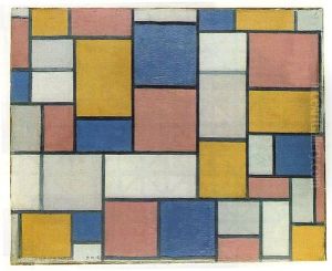 Composition with color planes and gray lines 1